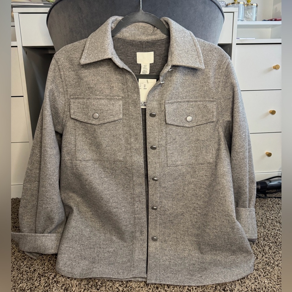 Gray Button-Up Jacket